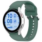 For Samsung Galaxy Watch 7 44mm Solid Color Silver Buckle Quick Release Silicone Watch Band(Green) - 1