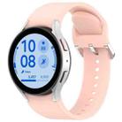 For Samsung Galaxy Watch 7 40mm Solid Color Silver Buckle Quick Release Silicone Watch Band(Pink) - 1