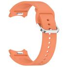 For Samsung Galaxy Watch FE 40mm Solid Color Silver Buckle Quick Release Silicone Watch Band(Orange) - 2