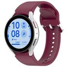 For Samsung Galaxy Watch FE 40mm Solid Color Silver Buckle Quick Release Silicone Watch Band(Wine Red) - 1