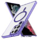 For Samsung Galaxy S22 Ultra 5G Ice Color Magnetic Series TPU Hybrid Acrylic Magsafe Phone Case(Purple) - 1