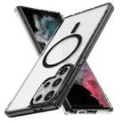 For Samsung Galaxy S22 Ultra 5G Ice Color Magnetic Series TPU Hybrid Acrylic Magsafe Phone Case(Black) - 1