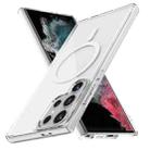 For Samsung Galaxy S22 Ultra 5G Ice Color Magnetic Series TPU Hybrid Acrylic Magsafe Phone Case(Transparent) - 1