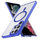 For Samsung Galaxy S22 Ultra 5G Ice Color Magnetic Series TPU Hybrid Acrylic Magsafe Phone Case(Gemstone Blue) - 1
