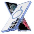 For Samsung Galaxy S22 Ultra 5G Ice Color Magnetic Series TPU Hybrid Acrylic Magsafe Phone Case(Yuanfeng Blue) - 1