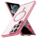 For Samsung Galaxy S22 Ultra 5G Ice Color Magnetic Series TPU Hybrid Acrylic Magsafe Phone Case(Pink) - 1