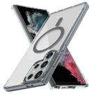 For Samsung Galaxy S22 Ultra 5G Ice Color Magnetic Series TPU Hybrid Acrylic Magsafe Phone Case(Gray) - 1