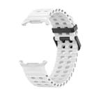 For Samsung Galaxy Watch Ultra 47mm Ocean Dual Row Hole Silicone Watch Band(White) - 2