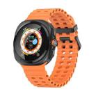 For Samsung Galaxy Watch Ultra 47mm Ocean Dual Row Hole Silicone Watch Band(Orange) - 1