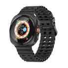 For Samsung Galaxy Watch Ultra 47mm Ocean Dual Row Hole Silicone Watch Band(Black) - 1