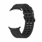 For Samsung Galaxy Watch Ultra 47mm Ocean Dual Row Hole Silicone Watch Band(Black) - 2