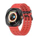 For Samsung Galaxy Watch Ultra 47mm Ocean Dual Row Hole Silicone Watch Band(Red) - 1