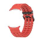 For Samsung Galaxy Watch Ultra 47mm Ocean Dual Row Hole Silicone Watch Band(Red) - 2