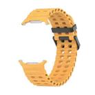 For Samsung Galaxy Watch Ultra 47mm Ocean Dual Row Hole Silicone Watch Band(Yellow) - 2