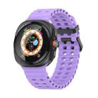 For Samsung Galaxy Watch Ultra 47mm Ocean Dual Row Hole Silicone Watch Band(Purple) - 1