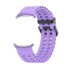 For Samsung Galaxy Watch Ultra 47mm Ocean Dual Row Hole Silicone Watch Band(Purple) - 2