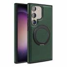 For Samsung Galaxy S23 5G Yashi 360 Degree Rotating MagSafe Bracket Phone Case(Dark Green) - 1