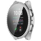 For Samsung Galaxy Watch 7 40mm Single Row Diamond PC + Tempered Film Integrated Watch Protective Case(Silver) - 2