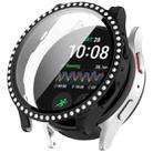 For Samsung Galaxy Watch 7 40mm Single Row Diamond PC + Tempered Film Integrated Watch Protective Case(Black) - 1