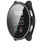 For Samsung Galaxy Watch 7 40mm Single Row Diamond PC + Tempered Film Integrated Watch Protective Case(Black) - 2