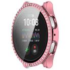 For Samsung Galaxy Watch 7 40mm Single Row Diamond PC + Tempered Film Integrated Watch Protective Case(Pink) - 2