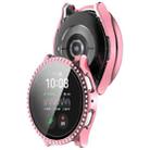 For Samsung Galaxy Watch 7 40mm Single Row Diamond PC + Tempered Film Integrated Watch Protective Case(Pink) - 3