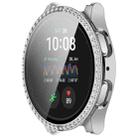 For Samsung Galaxy Watch 7 44mm Single Row Diamond PC + Tempered Film Integrated Watch Protective Case(Silver) - 2