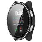 For Samsung Galaxy Watch 7 44mm Single Row Diamond PC + Tempered Film Integrated Watch Protective Case(Black) - 2