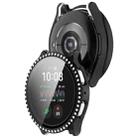 For Samsung Galaxy Watch 7 44mm Single Row Diamond PC + Tempered Film Integrated Watch Protective Case(Black) - 3