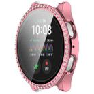 For Samsung Galaxy Watch 7 44mm Single Row Diamond PC + Tempered Film Integrated Watch Protective Case(Pink) - 2