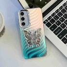 For Samsung Galaxy A55 5G Electroplating Butterfly Holder Laser Texture TPU Phone Case(Feathers) - 2