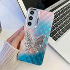 For Samsung Galaxy A55 5G Electroplating Butterfly Holder Laser Texture TPU Phone Case(Feathers) - 3