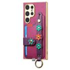 For Samsung Galaxy S24 Ultra 5G Stereoscopic Flowers Wristband Card Bag Phone Case(Purple) - 2