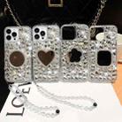 For iPhone XR Mirror Handmade Bling Rhinestone PC Phone Case(Silver Gray Square) - 2