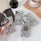 For iPhone XR Mirror Handmade Bling Rhinestone PC Phone Case(Silver Gray Love) - 2