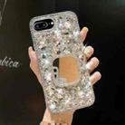 For iPhone 7 Plus / 8 Plus Mirror Handmade Bling Rhinestone PC Phone Case(Silver Gray Square) - 1