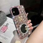 For iPhone X / XS Diamond Mirror Bunny Handmade PC Phone Case(Pink Round Mirror) - 1