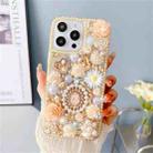 For iPhone 15 Pro Max Diamond Inlaid Rose PC Phone Case(Yellow) - 1