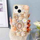 For iPhone 13 Diamond Inlaid Rose PC Phone Case(Yellow) - 1