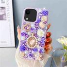 For iPhone XR Diamond Inlaid Rose PC Phone Case(Purple) - 1