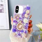 For iPhone XS Max Diamond Inlaid Rose PC Phone Case(Purple) - 1