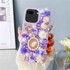 For iPhone 7 Plus / 8 Plus Diamond Inlaid Rose PC Phone Case(Purple) - 1