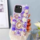 For iPhone 7 / 8  Diamond Inlaid Rose PC Phone Case(Purple) - 1