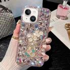 For iPhone 14 Plus Plum Blossom Handmade Diamond Inlay PC Phone Case(Pink) - 1