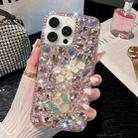 For iPhone 14 Pro Max Plum Blossom Handmade Diamond Inlay PC Phone Case(Pink) - 1