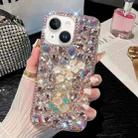 For iPhone 13 mini Plum Blossom Handmade Diamond Inlay PC Phone Case(Pink) - 1