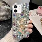 For iPhone 12 Plum Blossom Handmade Diamond Inlay PC Phone Case(White) - 1