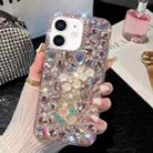 For iPhone 12 Plum Blossom Handmade Diamond Inlay PC Phone Case(Pink) - 1