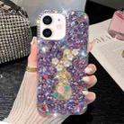 For iPhone 12 mini Plum Blossom Handmade Diamond Inlay PC Phone Case(Purple) - 1