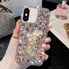 For iPhone X / XS Plum Blossom Handmade Diamond Inlay PC Phone Case(Pink) - 1